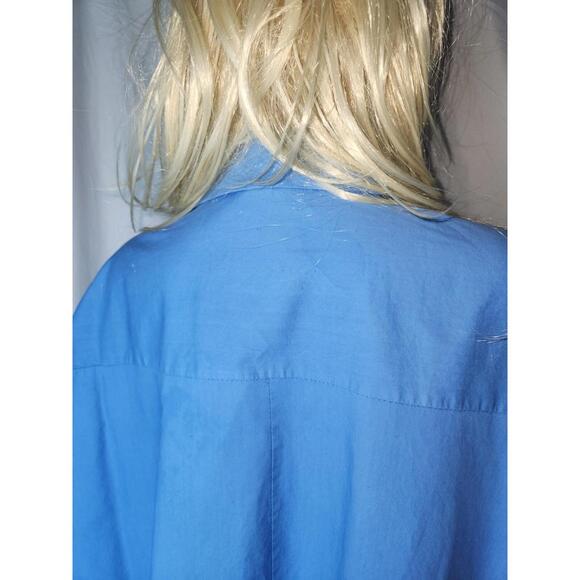 Y2K,smocked, top, dolman cuffed sleeves, collard, button up, 100% cotton, size3X - Picture 9 of 16